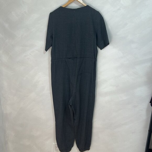 COS Wool Jumpsuit boilersuit dark grey short sleeve jogger size 4 or small - Picture 11 of 12
